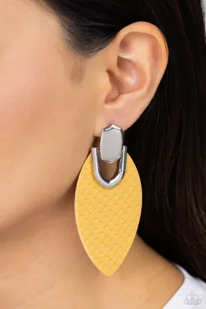 Paparazzi Wildly Workable - Yellow Earrings