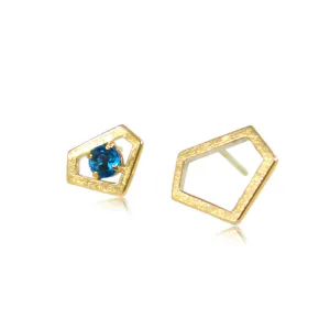 Passion Cut Earrings in 14k Yellow Gold with Sapphire