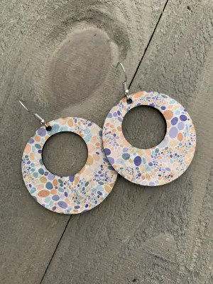 Pastel Pebble Cork Hoop Earring