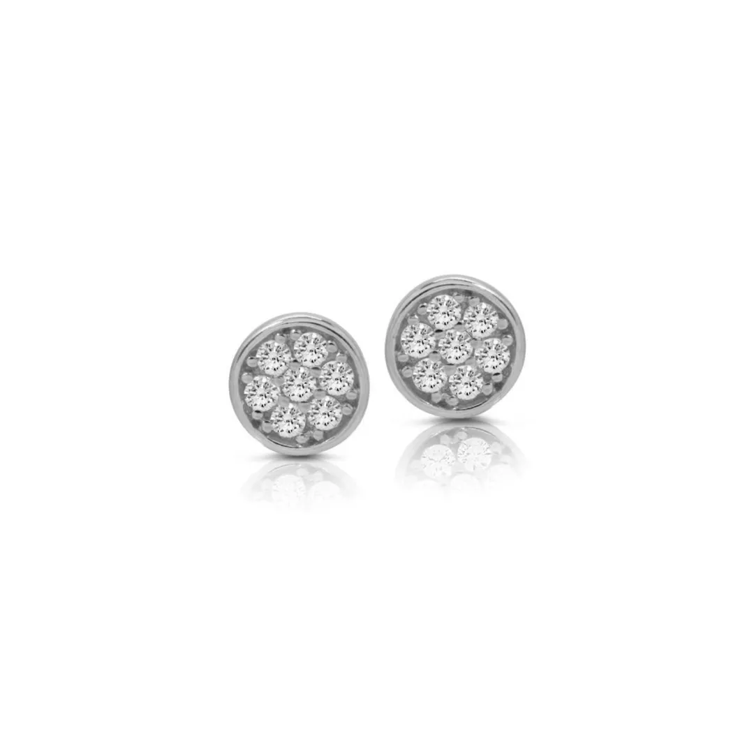 PAVÉ DISC STUD EARRINGS