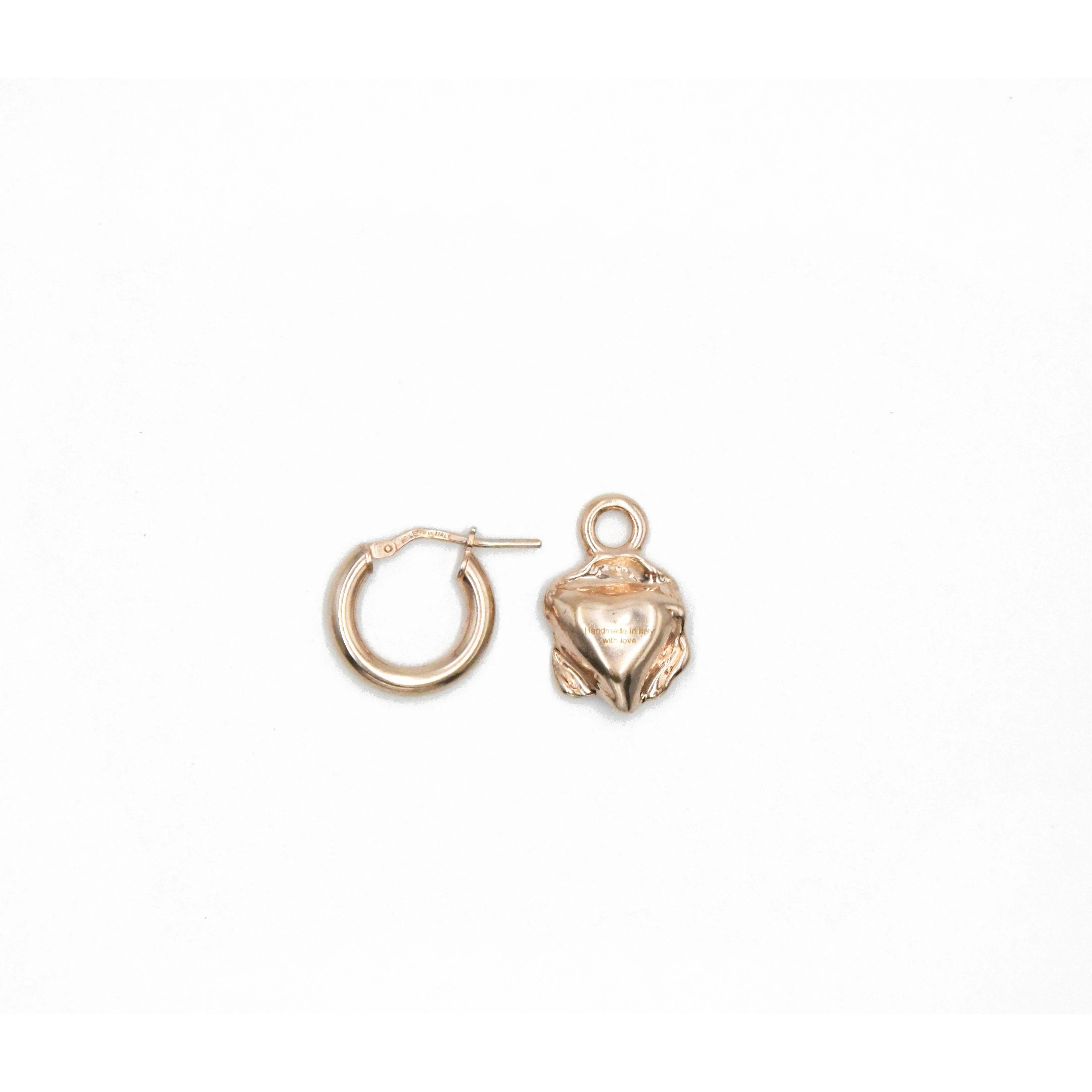 Pavé Rubies Removable Heart Earrings