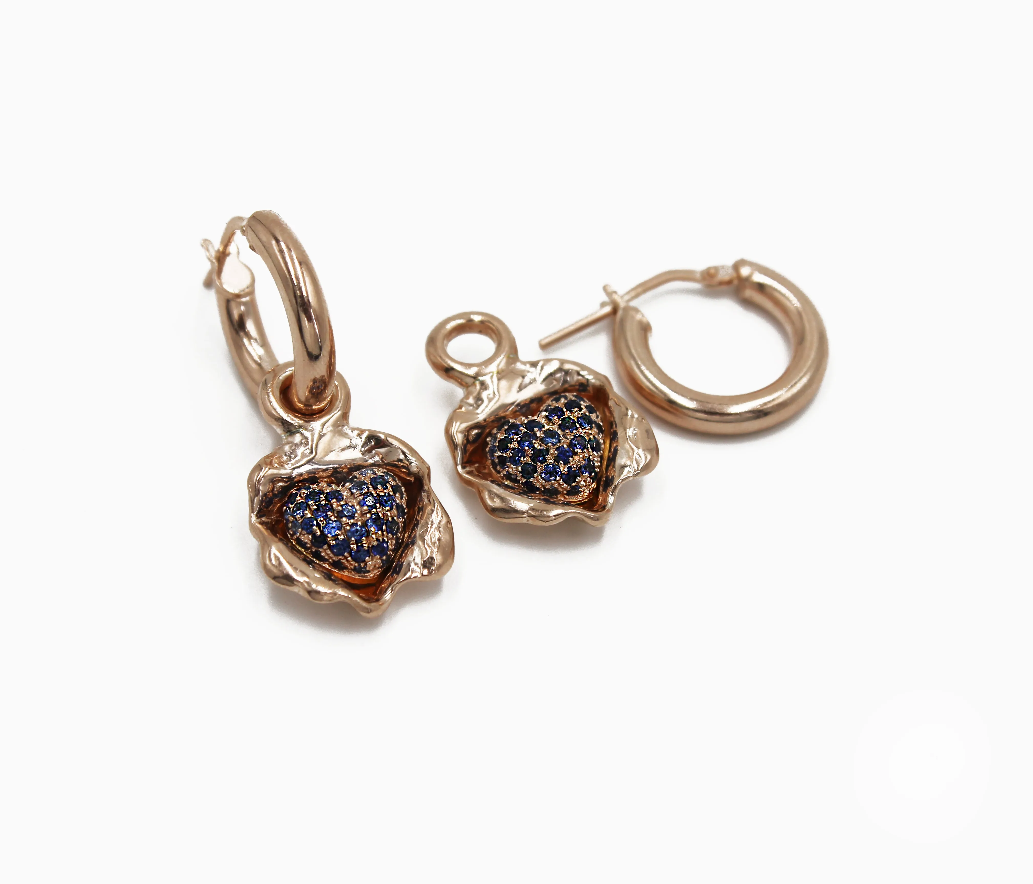Pavé Sapphire Removable Heart Earrings