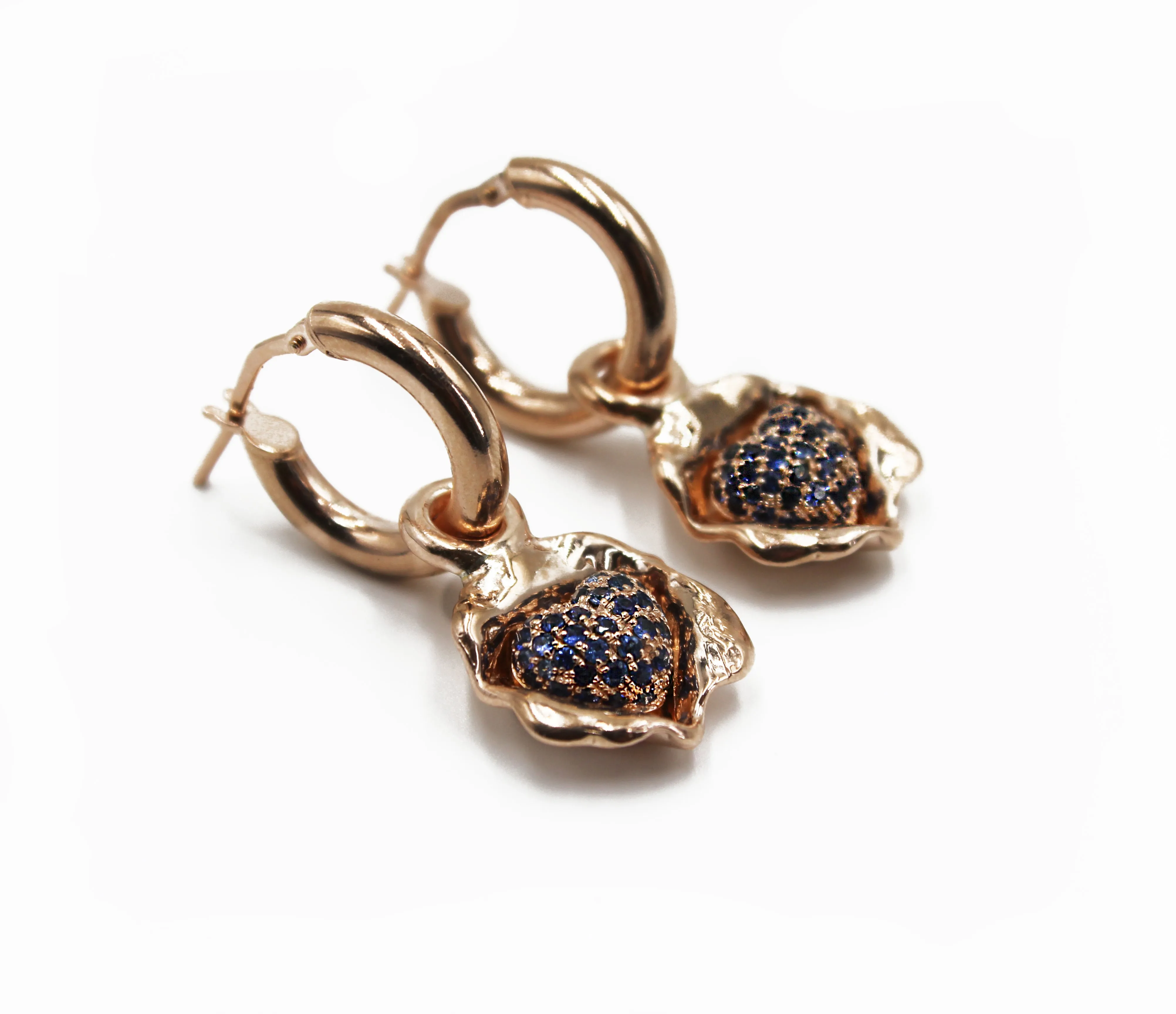 Pavé Sapphire Removable Heart Earrings
