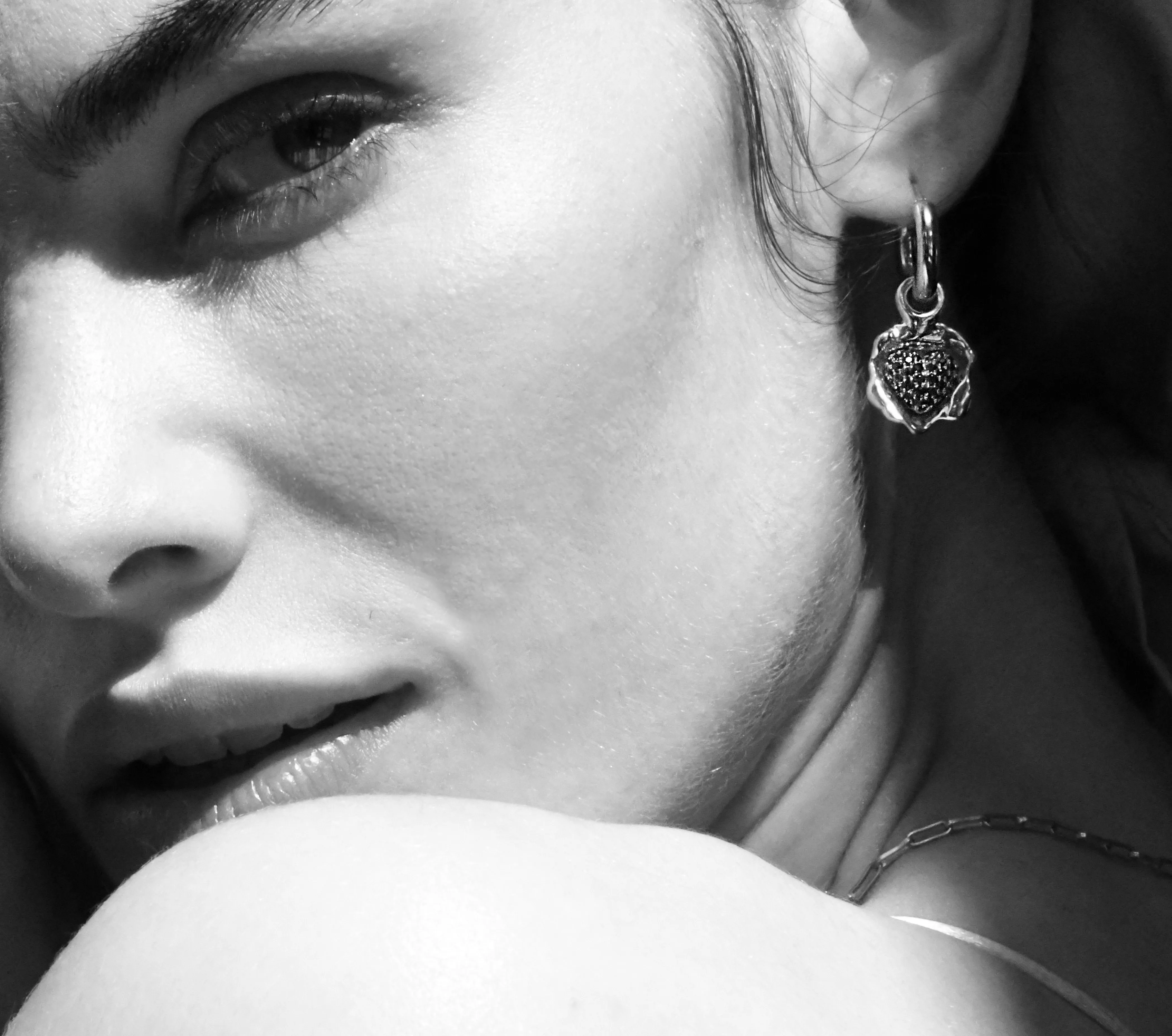 Pavé Sapphire Removable Heart Earrings