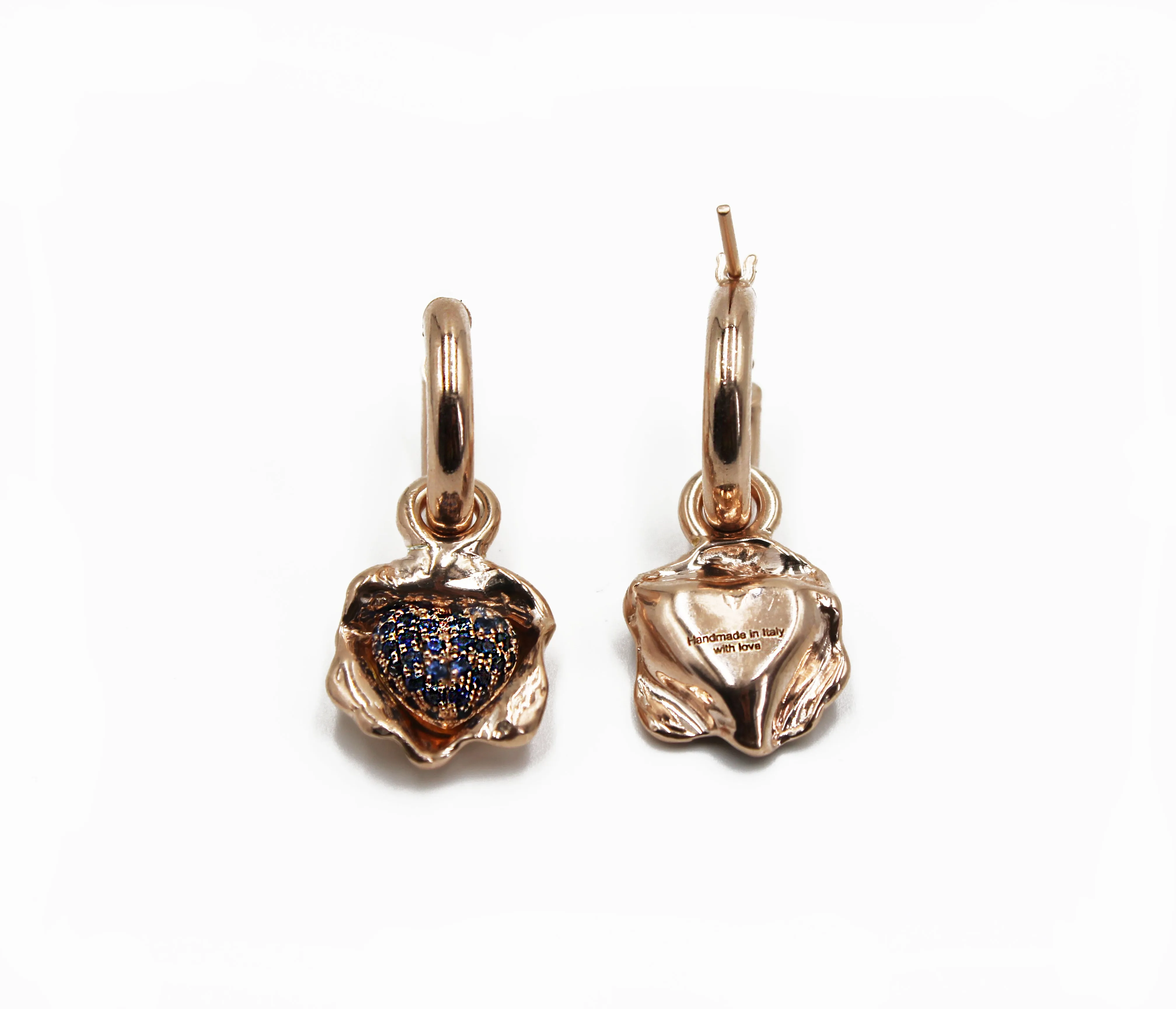 Pavé Sapphire Removable Heart Earrings