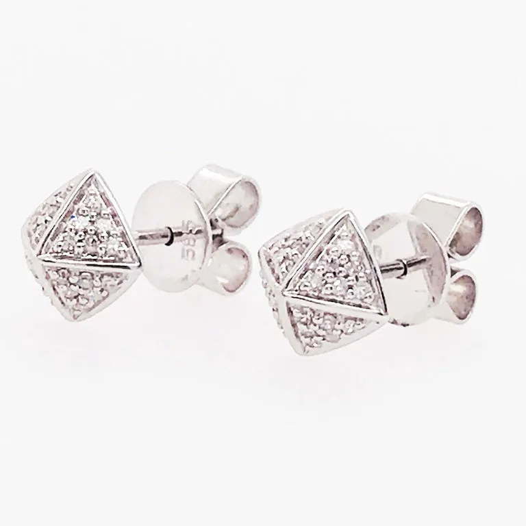 Pave Diamond Pyramid Earrings