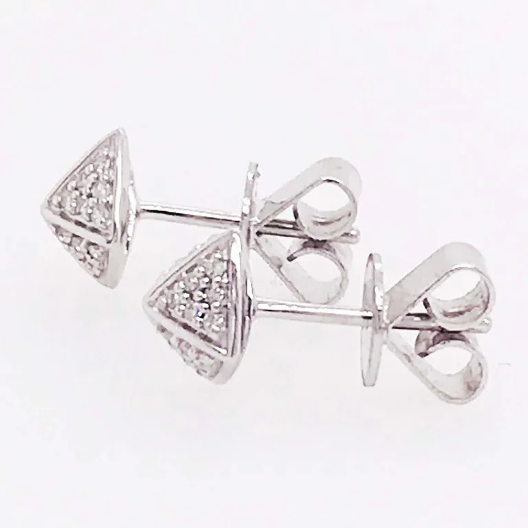 Pave Diamond Pyramid Earrings