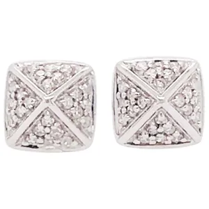 Pave Diamond Pyramid Earrings