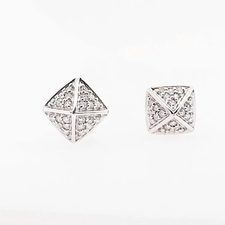 Pave Diamond Pyramid Earrings