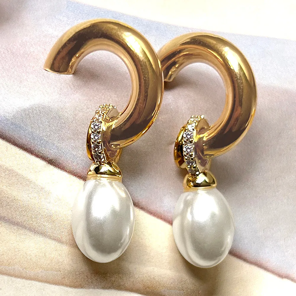 pave pearl hoop