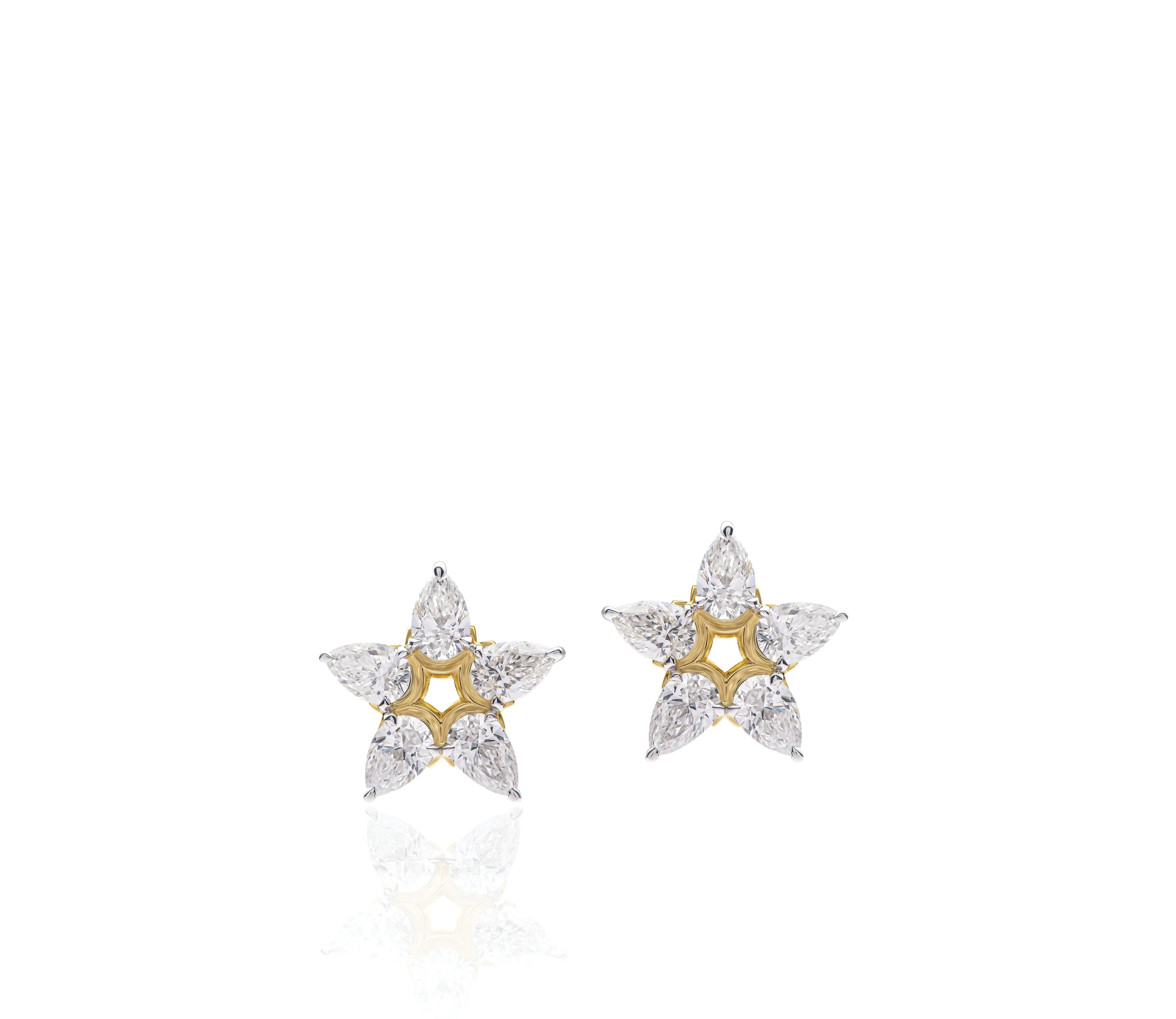 Pear Flower Stud Earrings