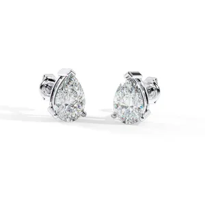 Pear Shape Diamond Stud Earrings - EPS3B