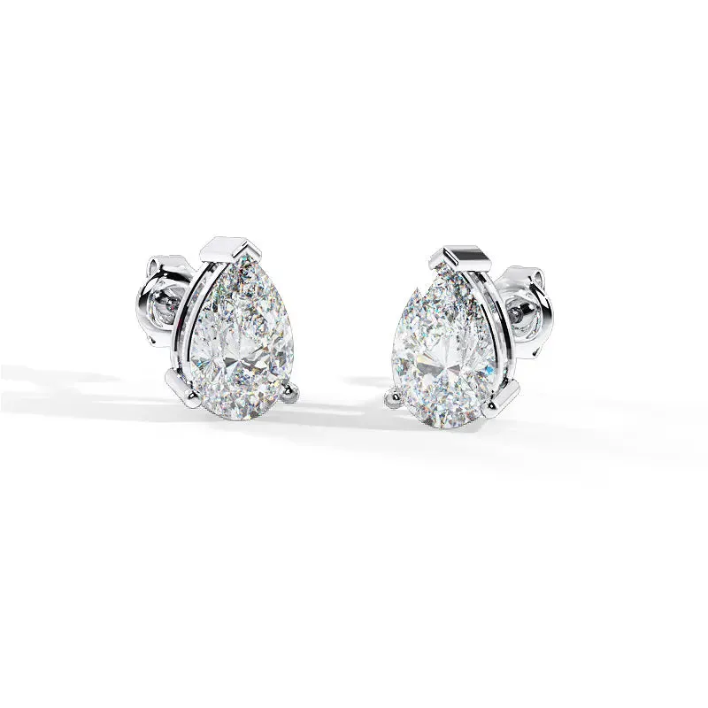 Pear Shape Diamond Stud Earrings - EPS3B
