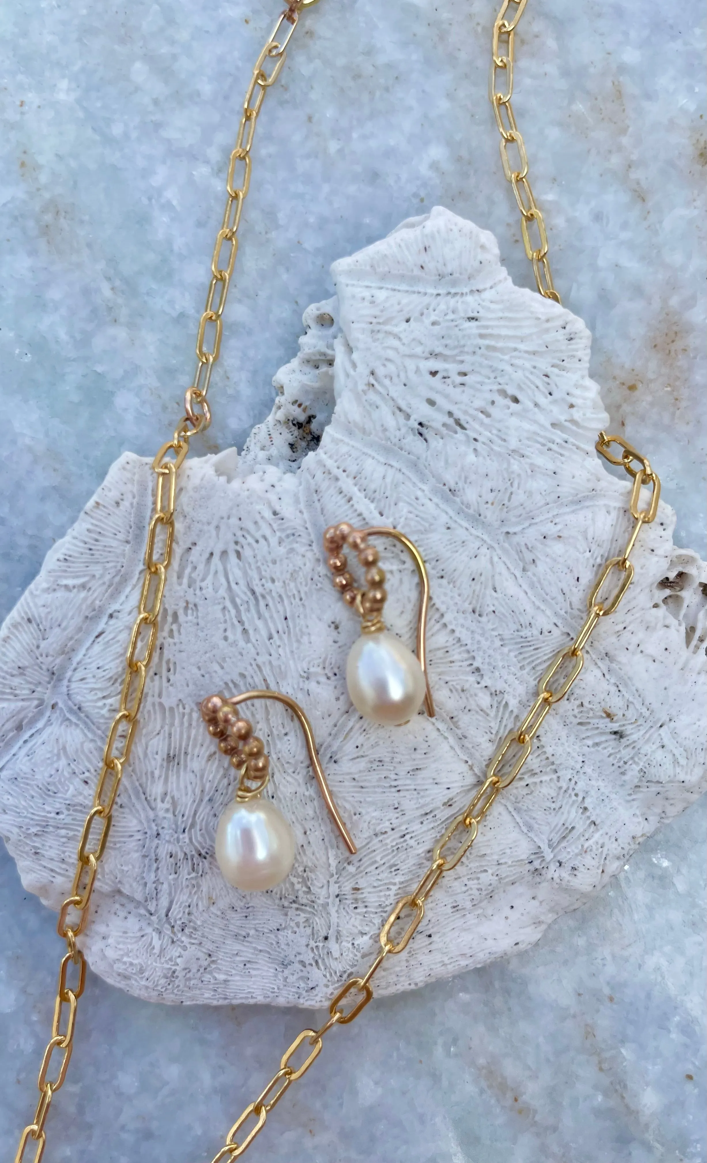 Pearl Drop Beaded Circle Earrings