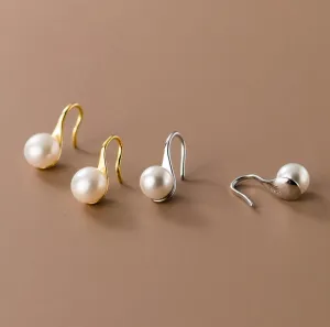 Pearl Drop Hook Earrings-EOS011