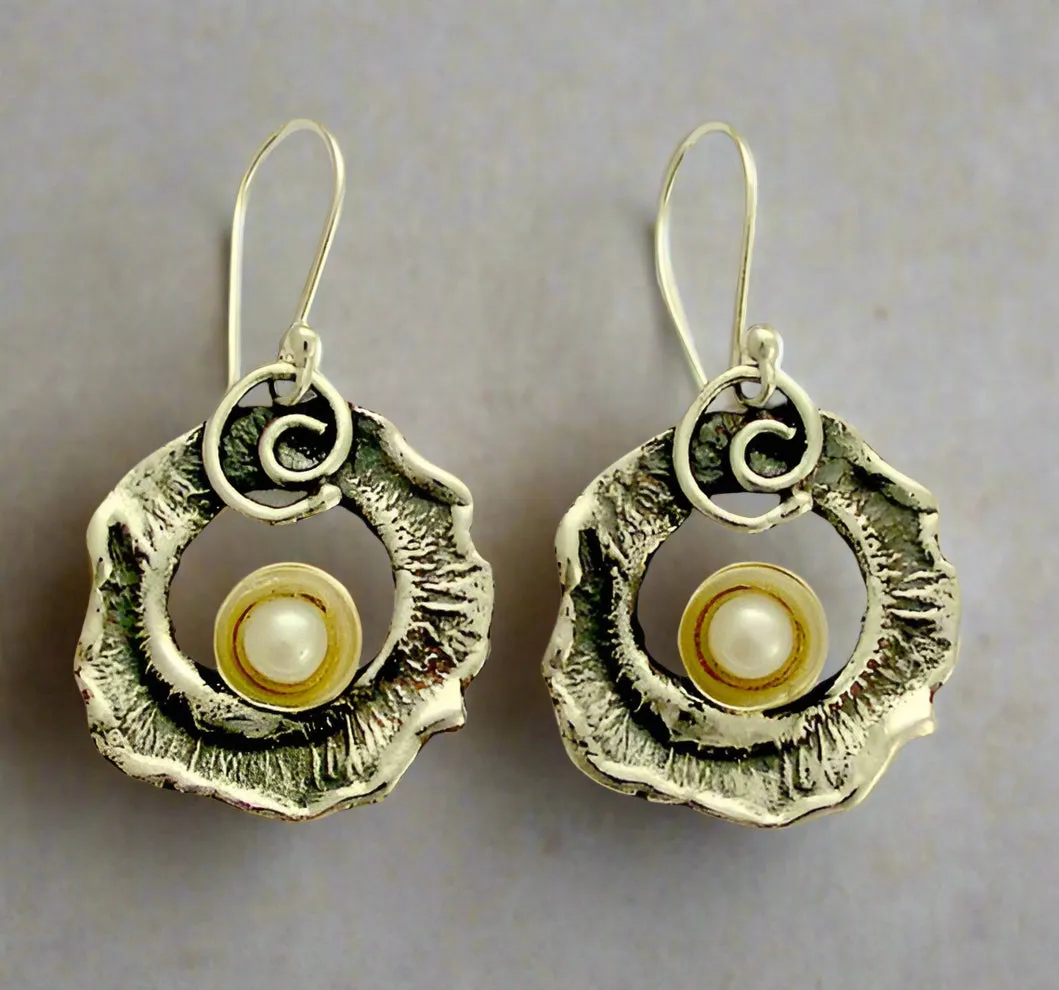 Pearl Drop Silver Gold Earrings - Guilty Pleasures.