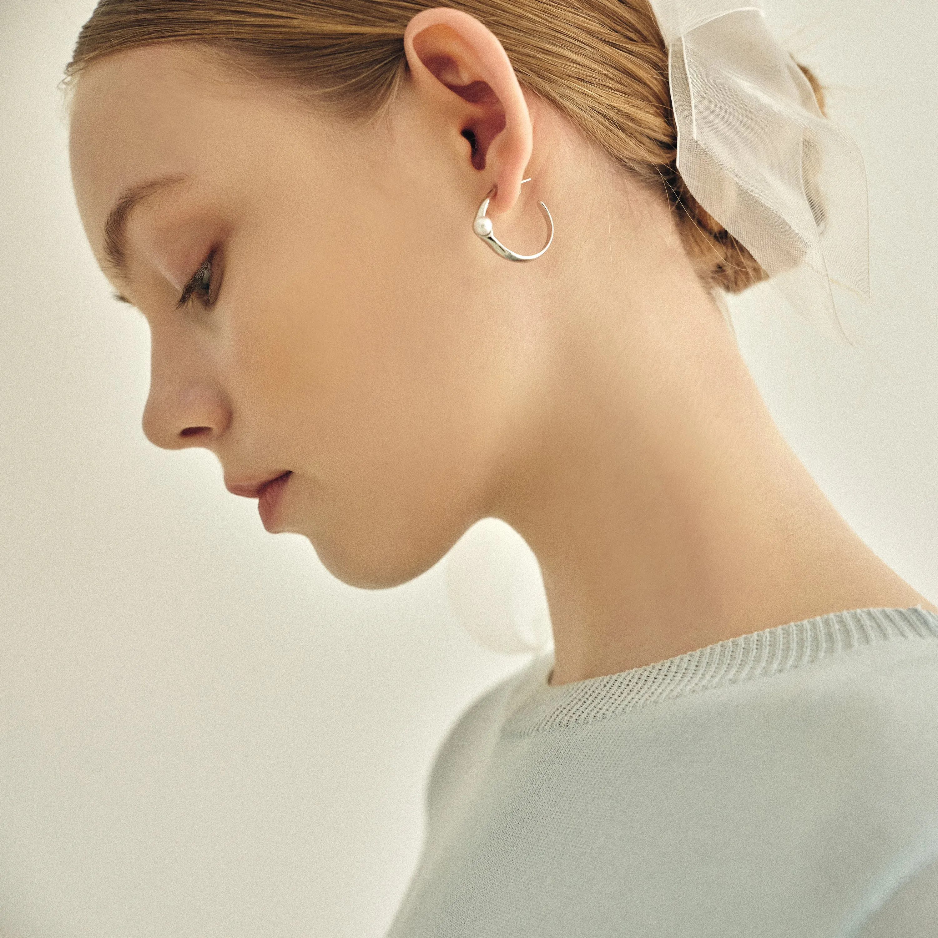 Pearly Hoop Earrings