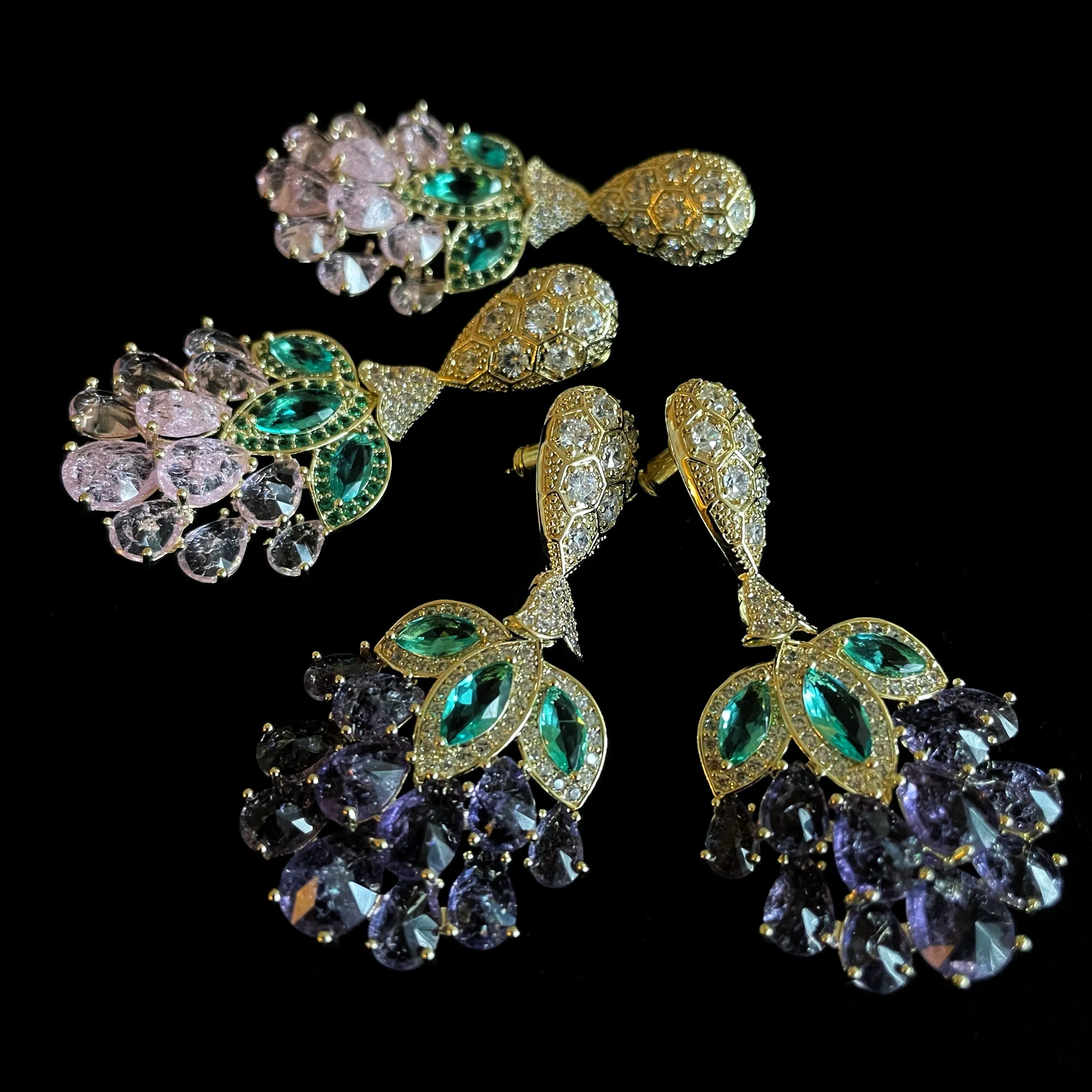 PETITE BLOSSOM CRYSTAL DROP EARRINGS
