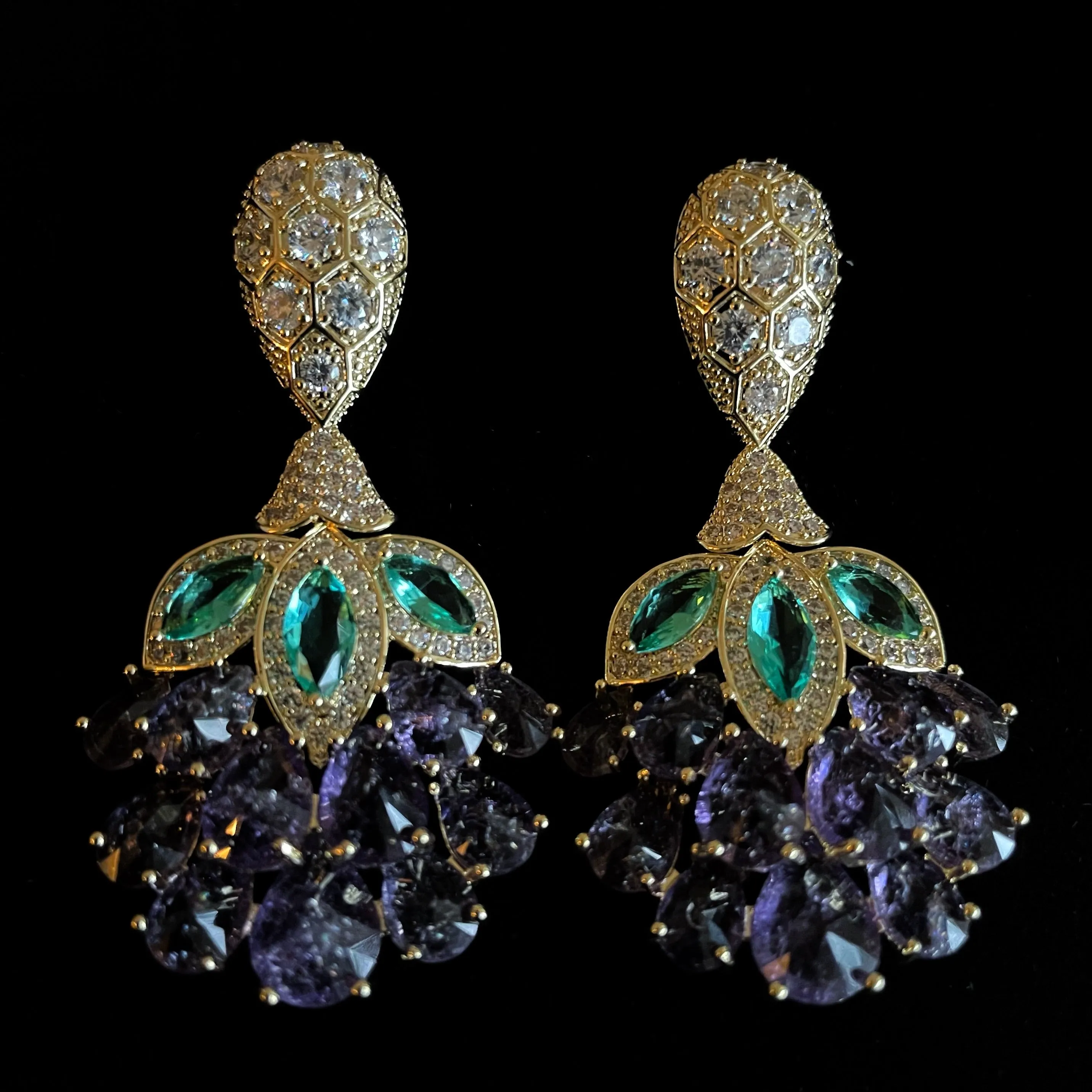 PETITE BLOSSOM CRYSTAL DROP EARRINGS