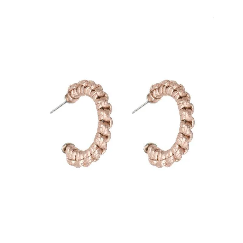 Petite Braided Hoop Earrings Gold