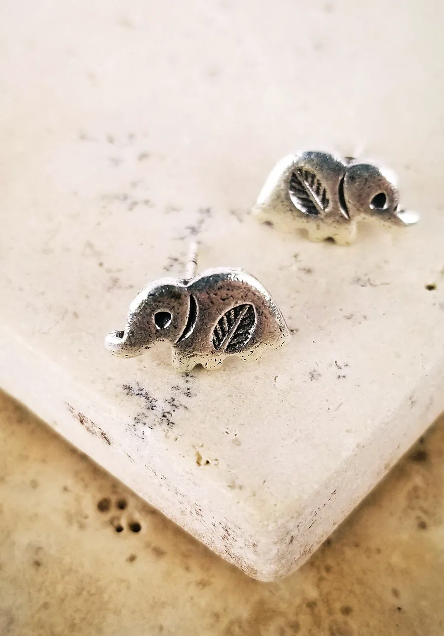 Petite Elephant Pin Earrings