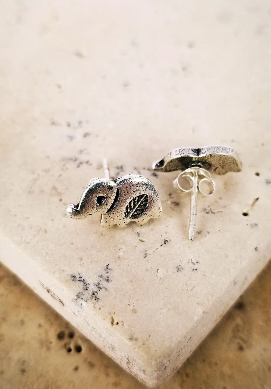Petite Elephant Pin Earrings