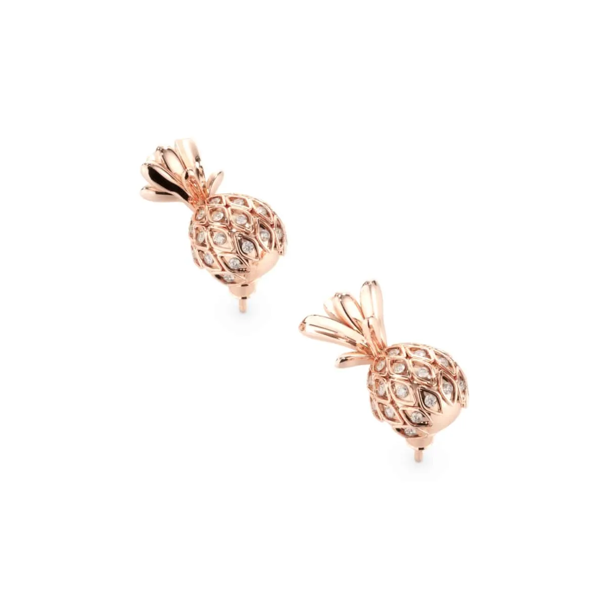 Pina Colada | Rose Gold Vermeil | CZ Diamond Pineapple Earrings