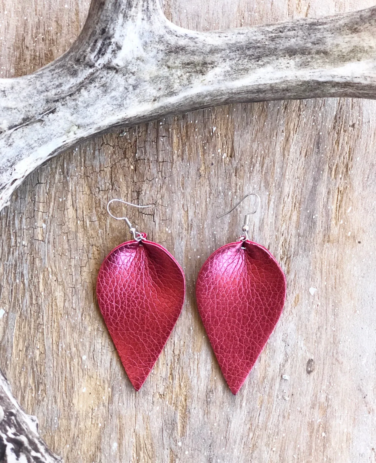 Pinched Leather Earrings (9 available colors)
