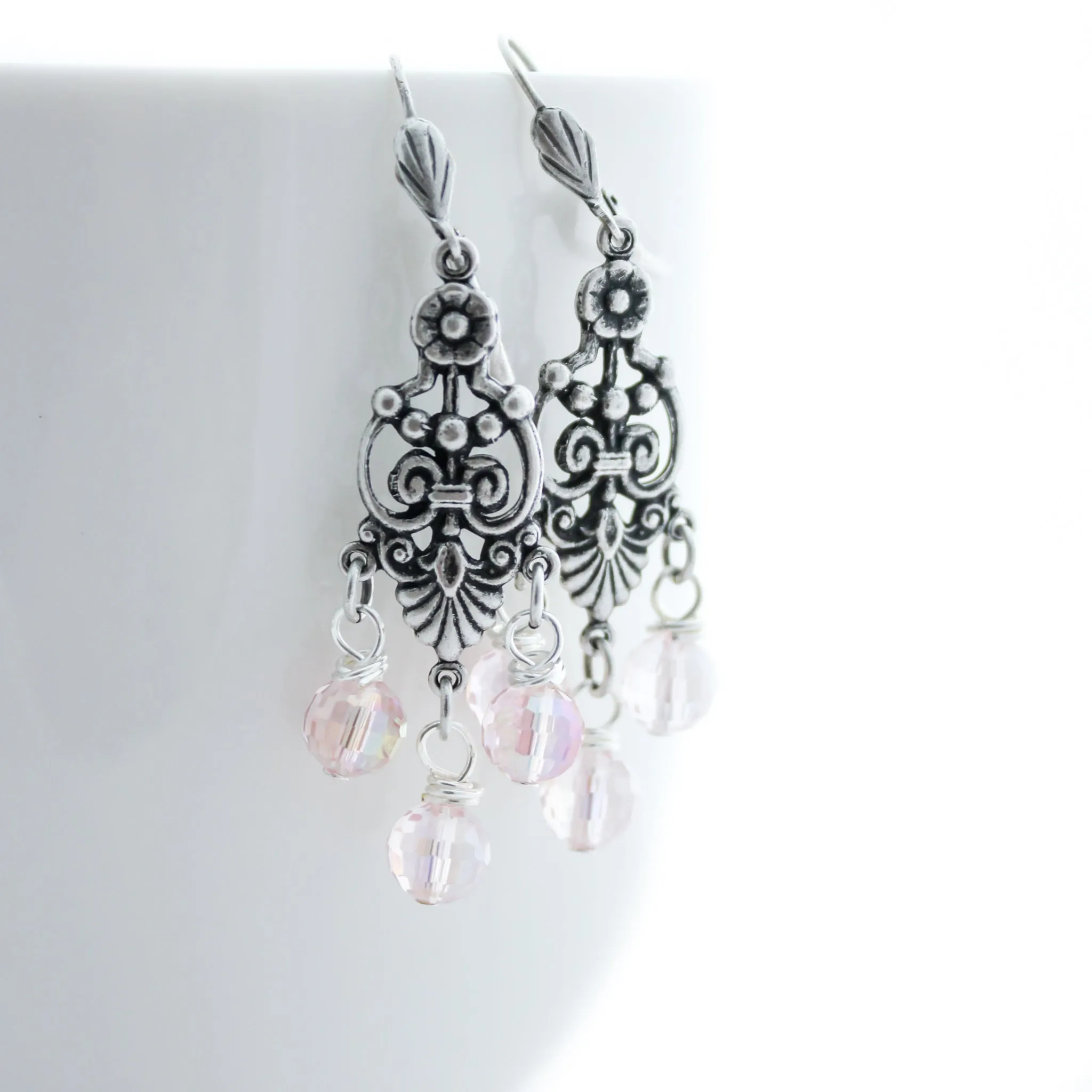Pink Chandelier Earrings