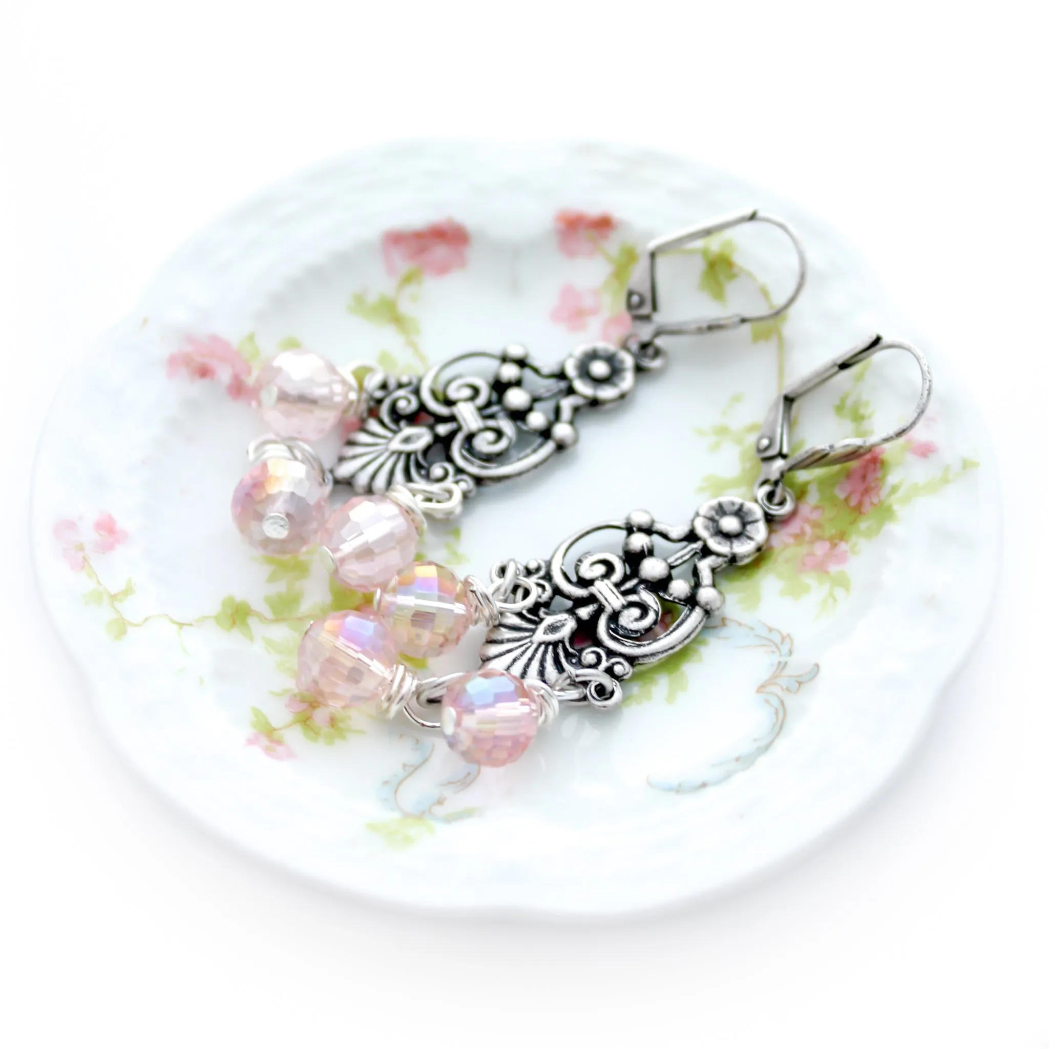 Pink Chandelier Earrings
