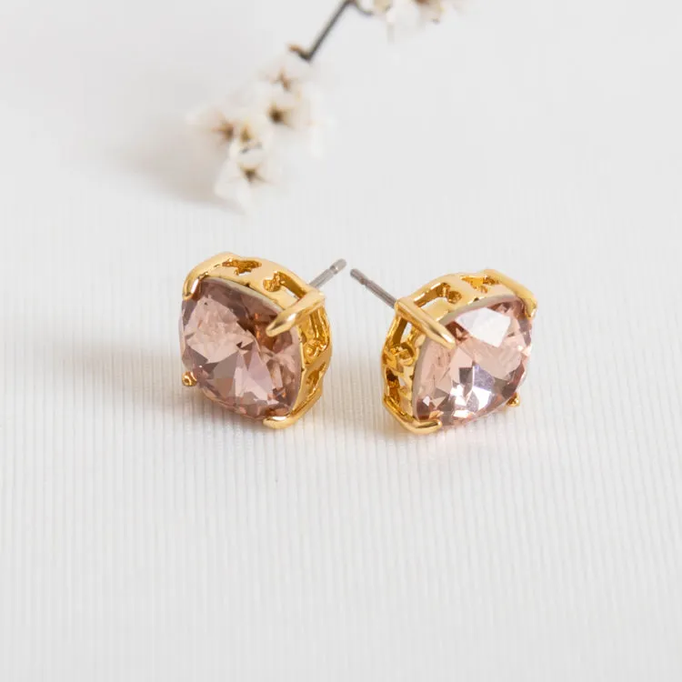 Pink Set Crystal Earrings