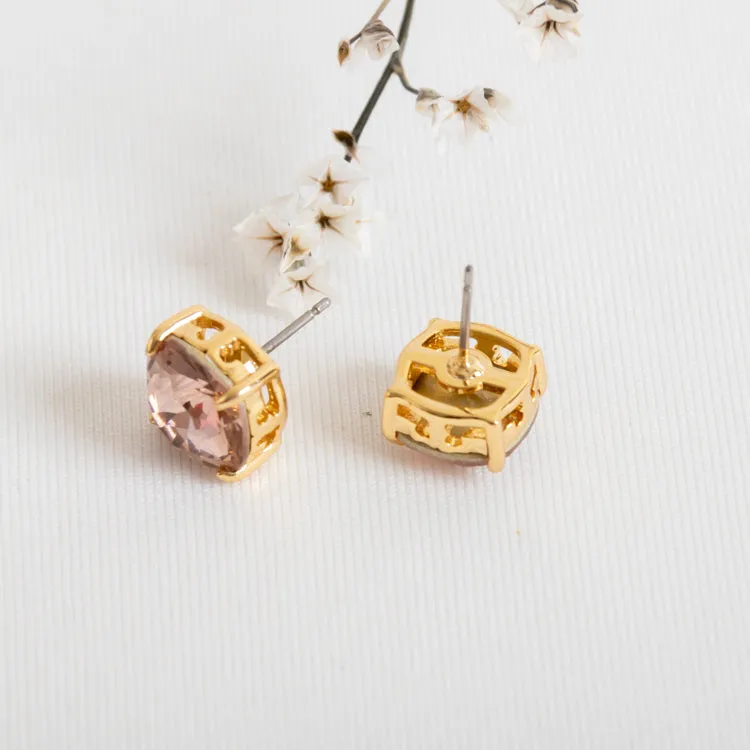 Pink Set Crystal Earrings