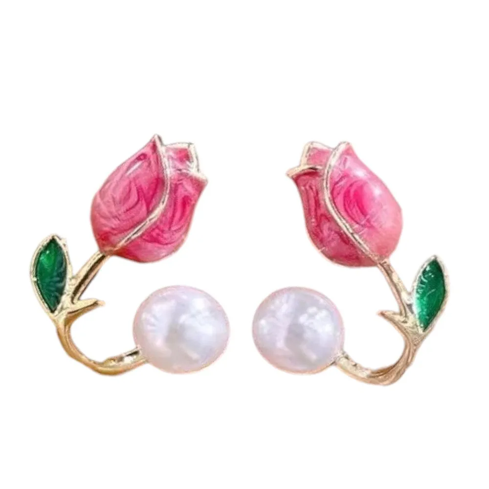 Pink Tulip Earrings (Stud)