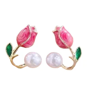 Pink Tulip Earrings (Stud)