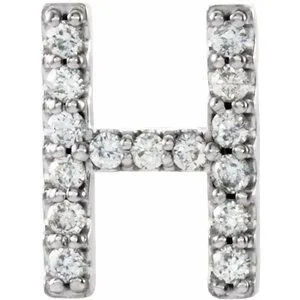 Platinum .05 CTW Natural Diamond Initial H Earring