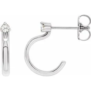 Platinum .06 CTW Natural Diamond Hoop Earring