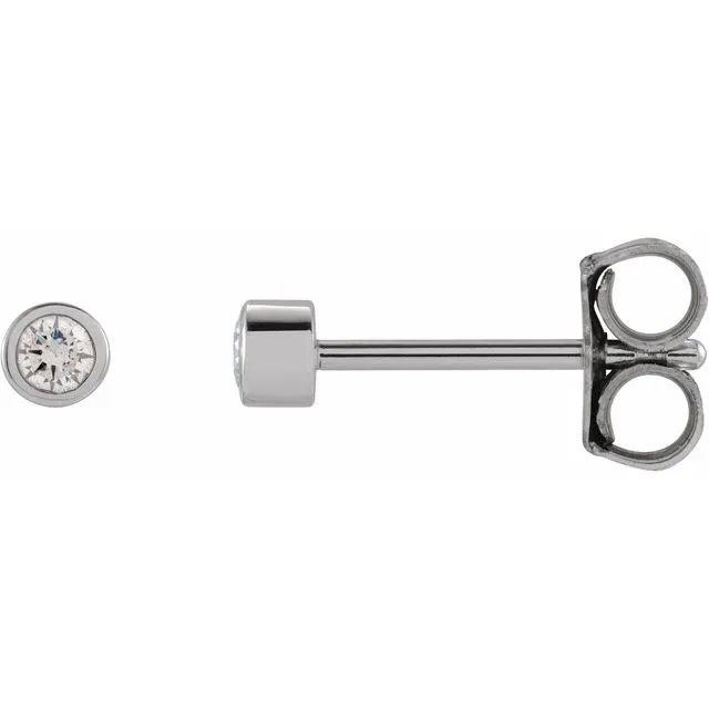 Platinum .06 CTW Natural Diamond Micro Bezel-Set Earrings