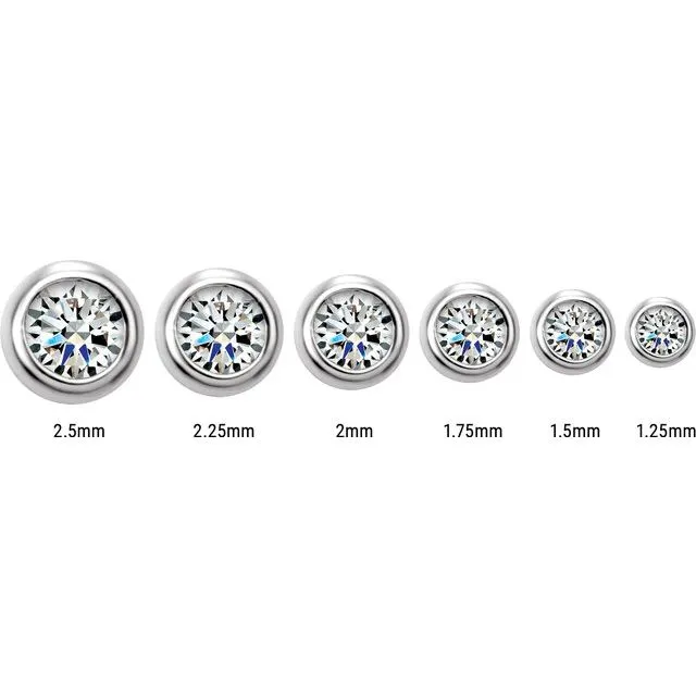 Platinum .06 CTW Natural Diamond Micro Bezel-Set Earrings