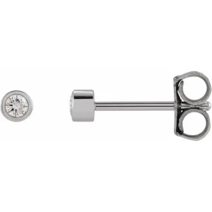 Platinum .06 CTW Natural Diamond Micro Bezel-Set Earrings