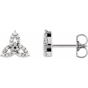 Platinum 1/10 CTW Natural Diamond Celtic-Inspired Trinity Earrings