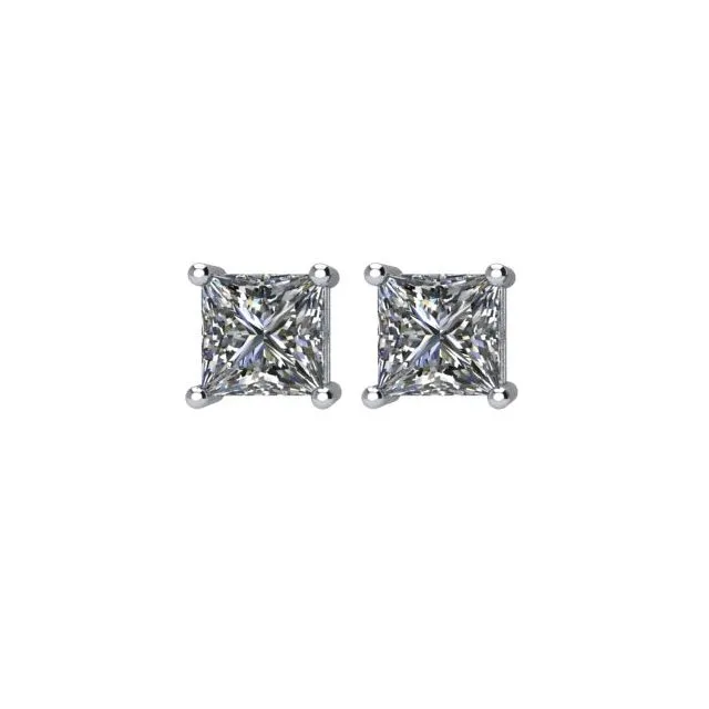 Platinum 1/4 CTW Diamond Threaded Post Stud Earrings