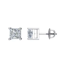 Platinum 1/4 CTW Diamond Threaded Post Stud Earrings