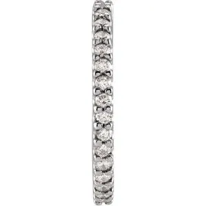 Platinum 1/4 CTW Natural Diamond 18 mm Hoop Earring