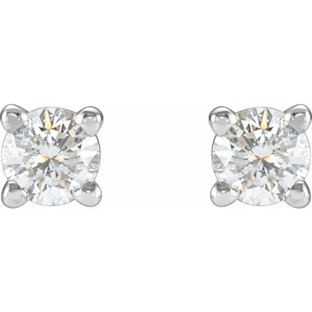 Platinum 1/4 CTW Natural Diamond Stud Earrings