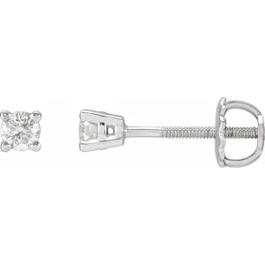 Platinum 1/4 CTW Natural Diamond Stud Earrings