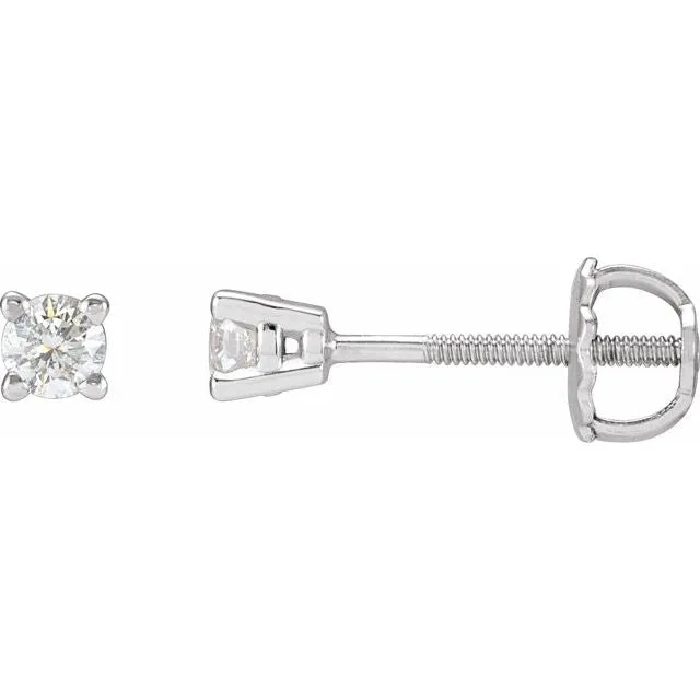 Platinum 1/4 CTW Natural Diamond Stud Earrings