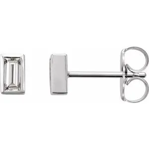 Platinum 1/5 CTW Natural Diamond Bezel-Set Earrings