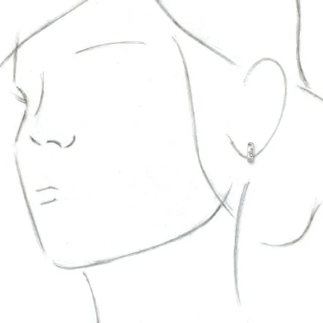 Platinum 1/8 CTW Diamond Hoop Earrings