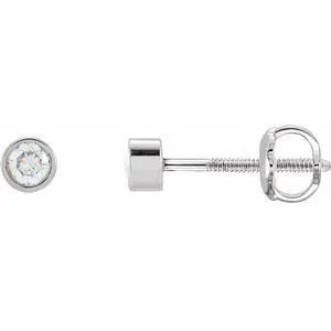 Platinum 1/8 CTW Natural Diamond Micro Bezel-Set Earrings