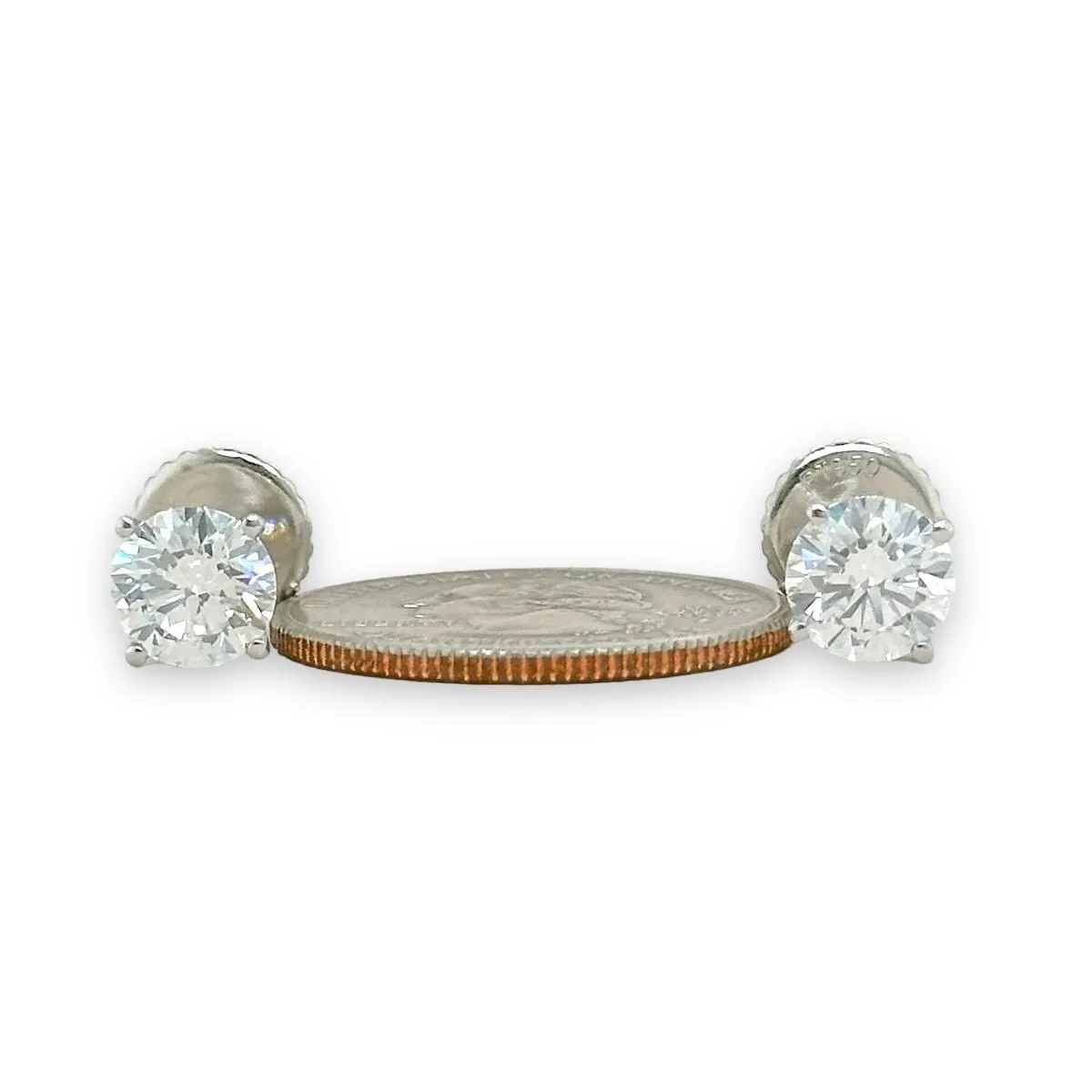 Platinum 3.14ctw D/VS1 Lab-Created Diamond Earrings  IGI
